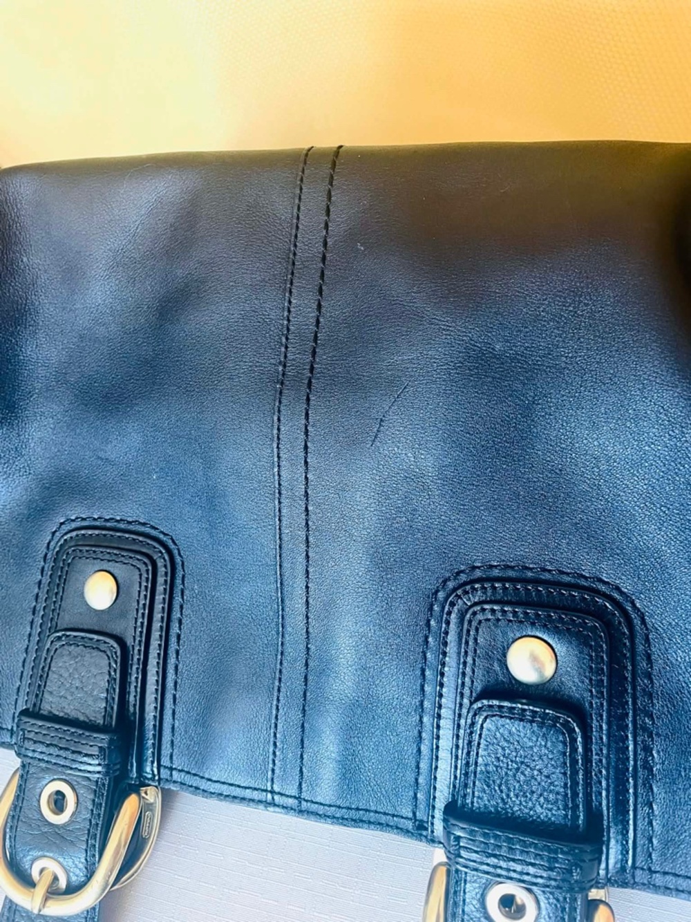 Coach Soho Carryall Black Leather Satchel Vintage Y2K - Picture 5 of 7
